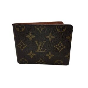 Louis Vuitton Monogram Bifold Wallet Brown Canvas RA1921 Mens Made in France